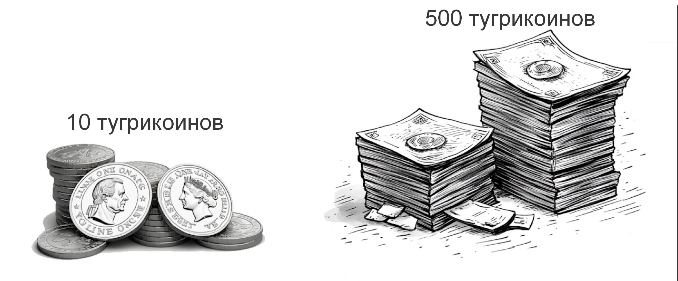 Тугрикоины. 10 и 500